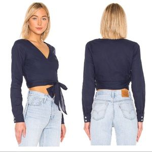 ⭐️ NWT Superdown By The Way Candace Wrap Top Navy S